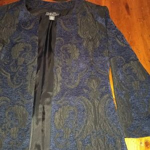 Lucky Brand Black Label Brocade knee length Jacket